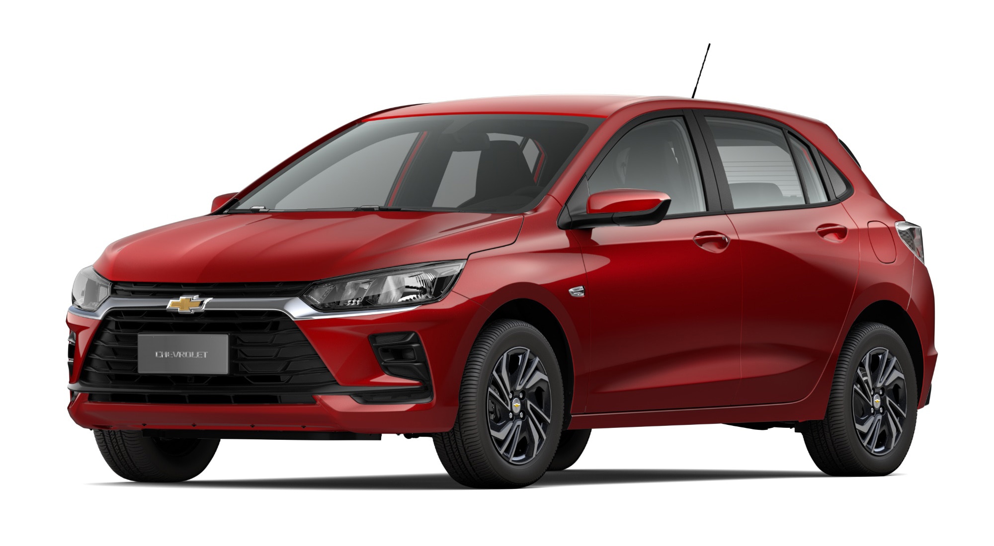 Carro Onix 2027 - Modelo Turbo AT e AT Eco na cor Vermelho Scarlet