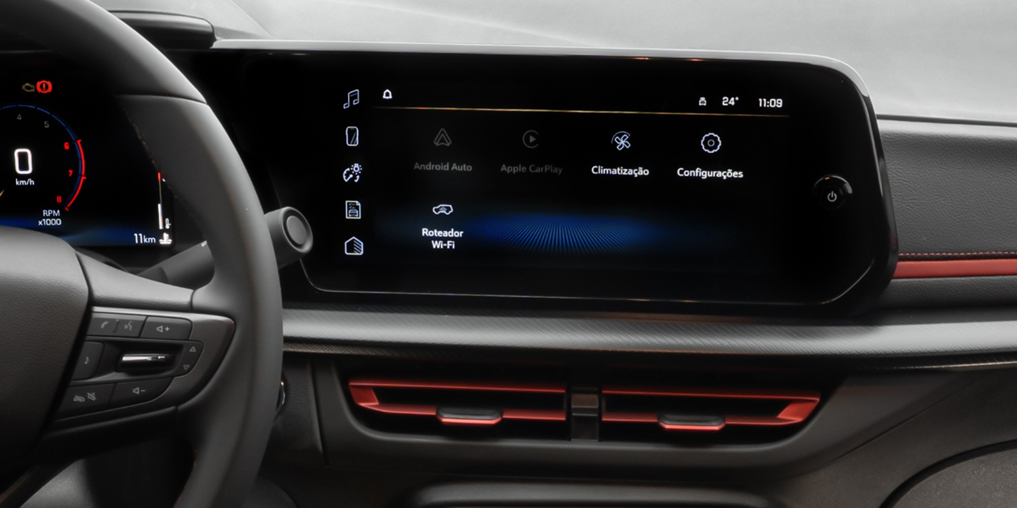 Central multimidia completa e moderna no Sonic SUV